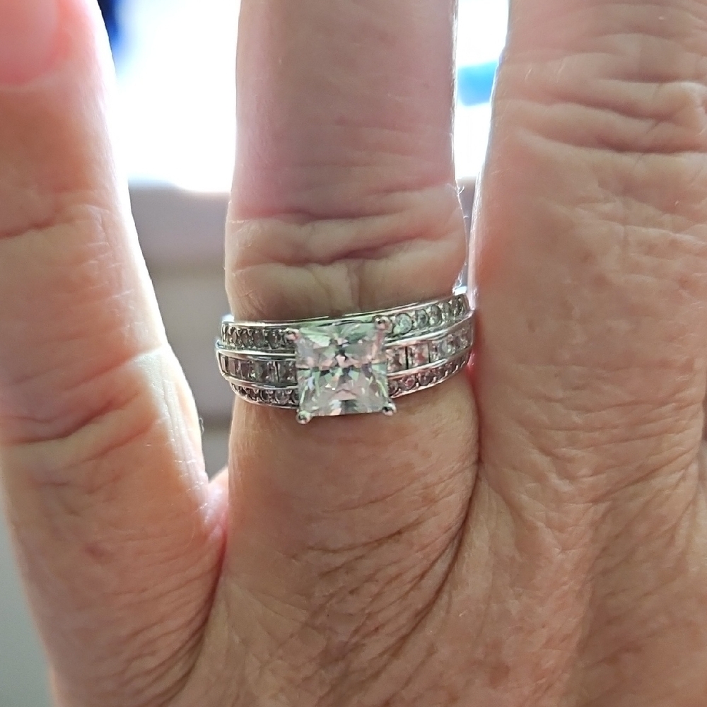 Diamonique Sterling Silver Ring - image 2